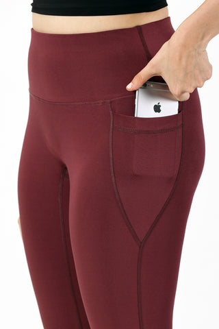 Burgundy 7/8 Yoga Legging | Yoga Pant Image