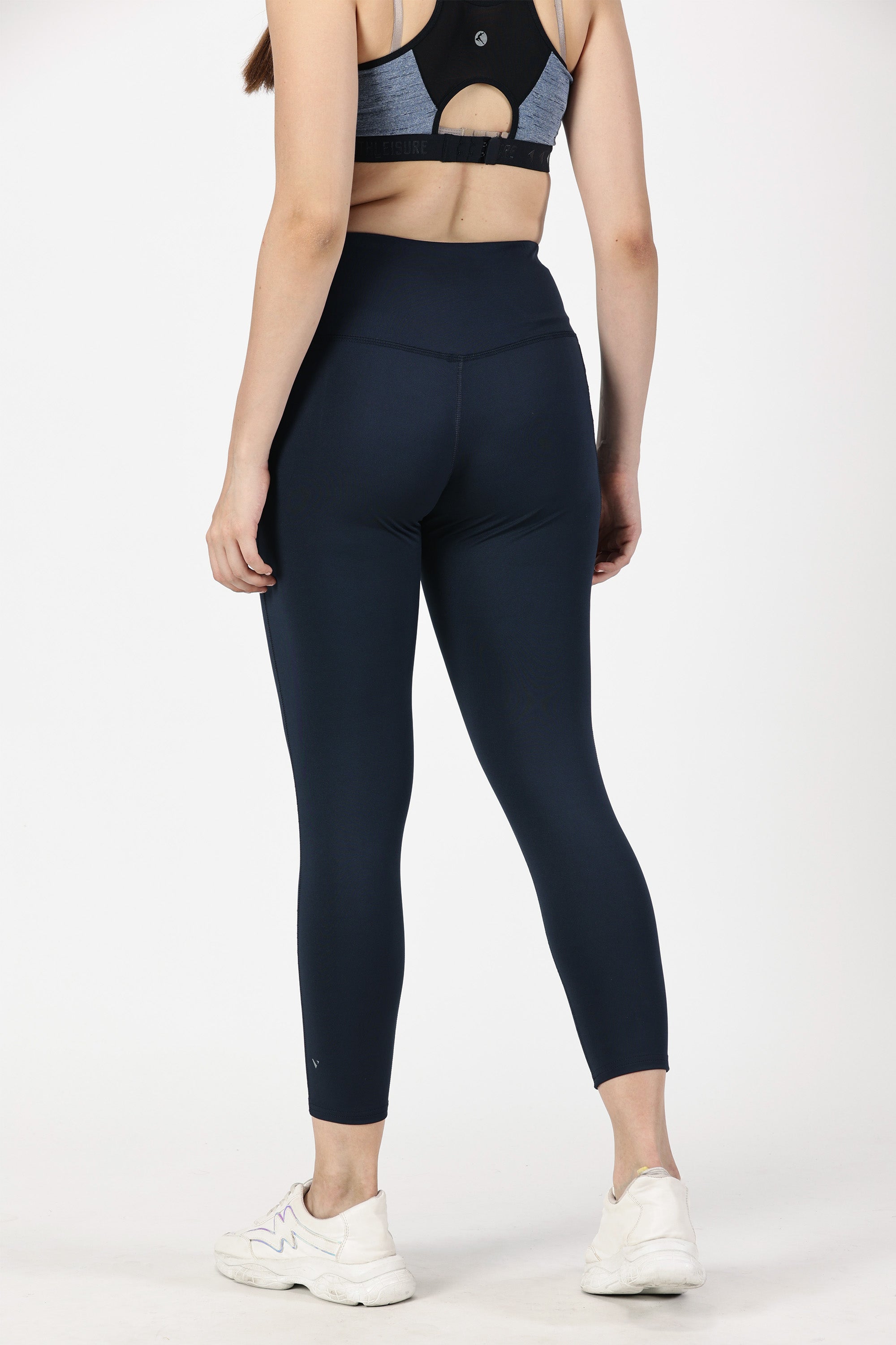 Navy 7/8 Yoga Legging | Yoga Pant Image