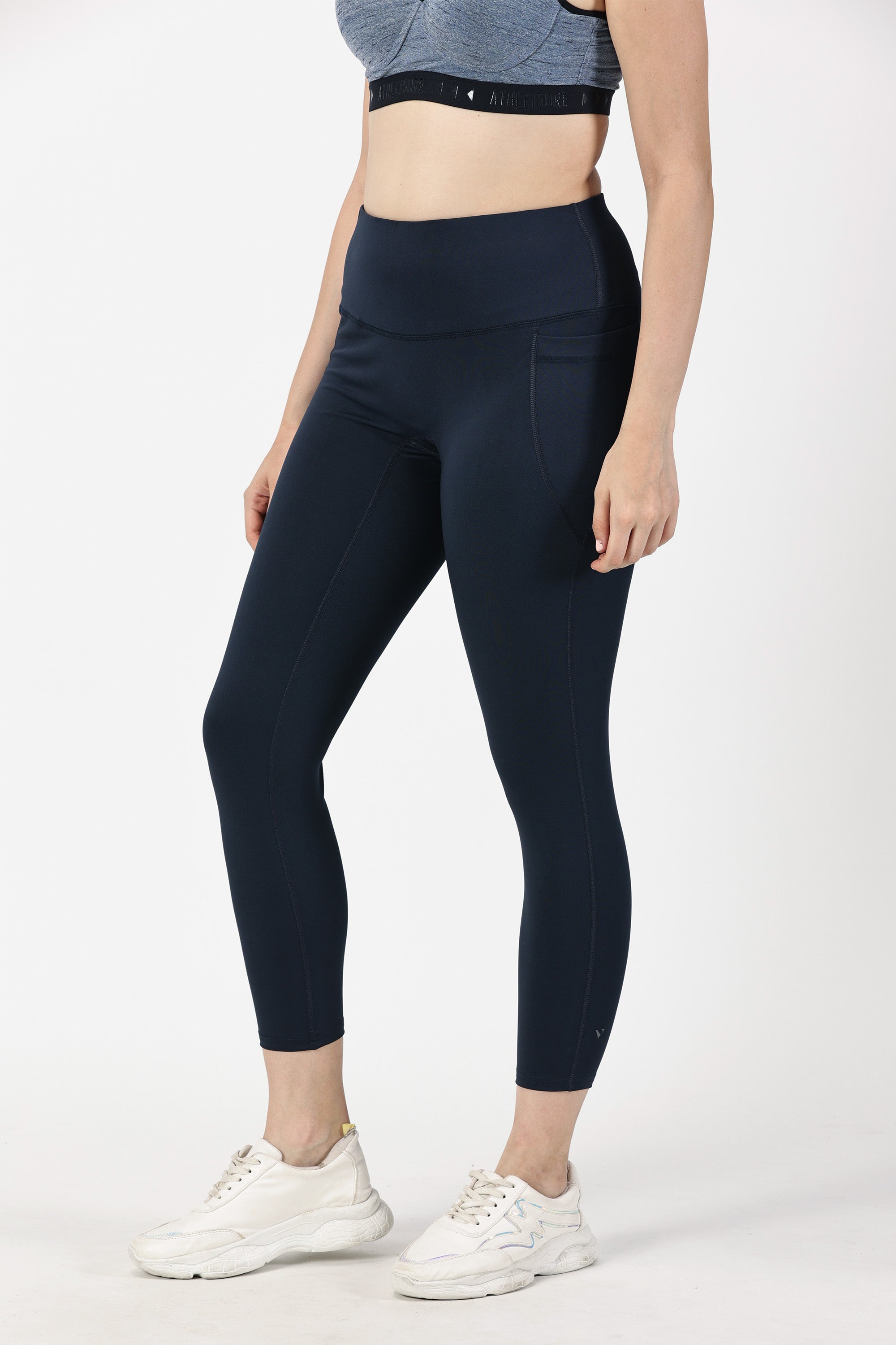 Navy 7/8 Yoga Legging | Yoga Pant Image