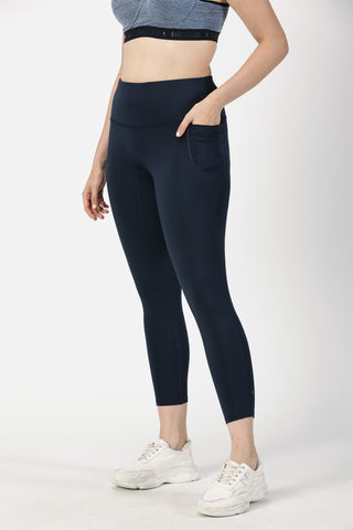 Navy 7/8 Yoga Legging | Yoga Pant Image