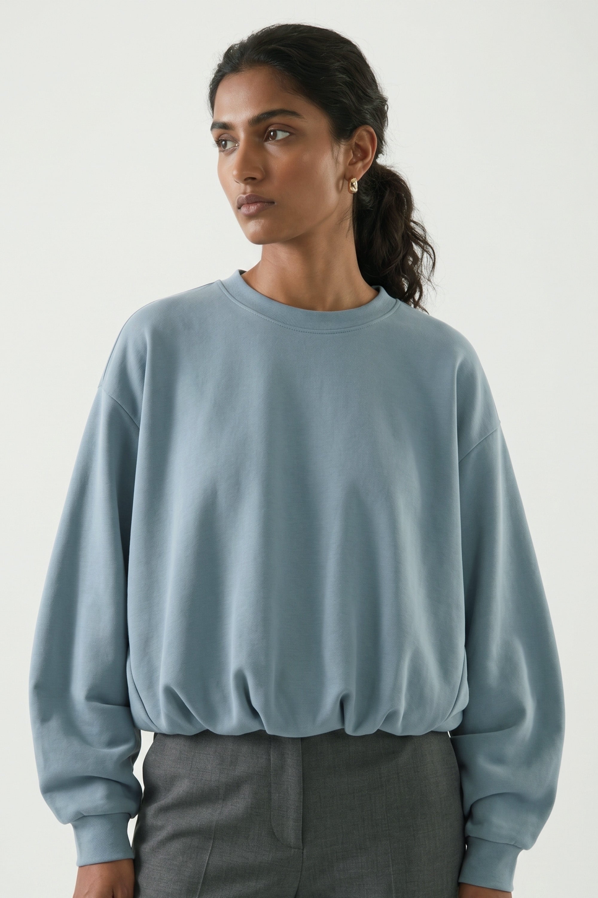 Blue Casual Sweatshirt