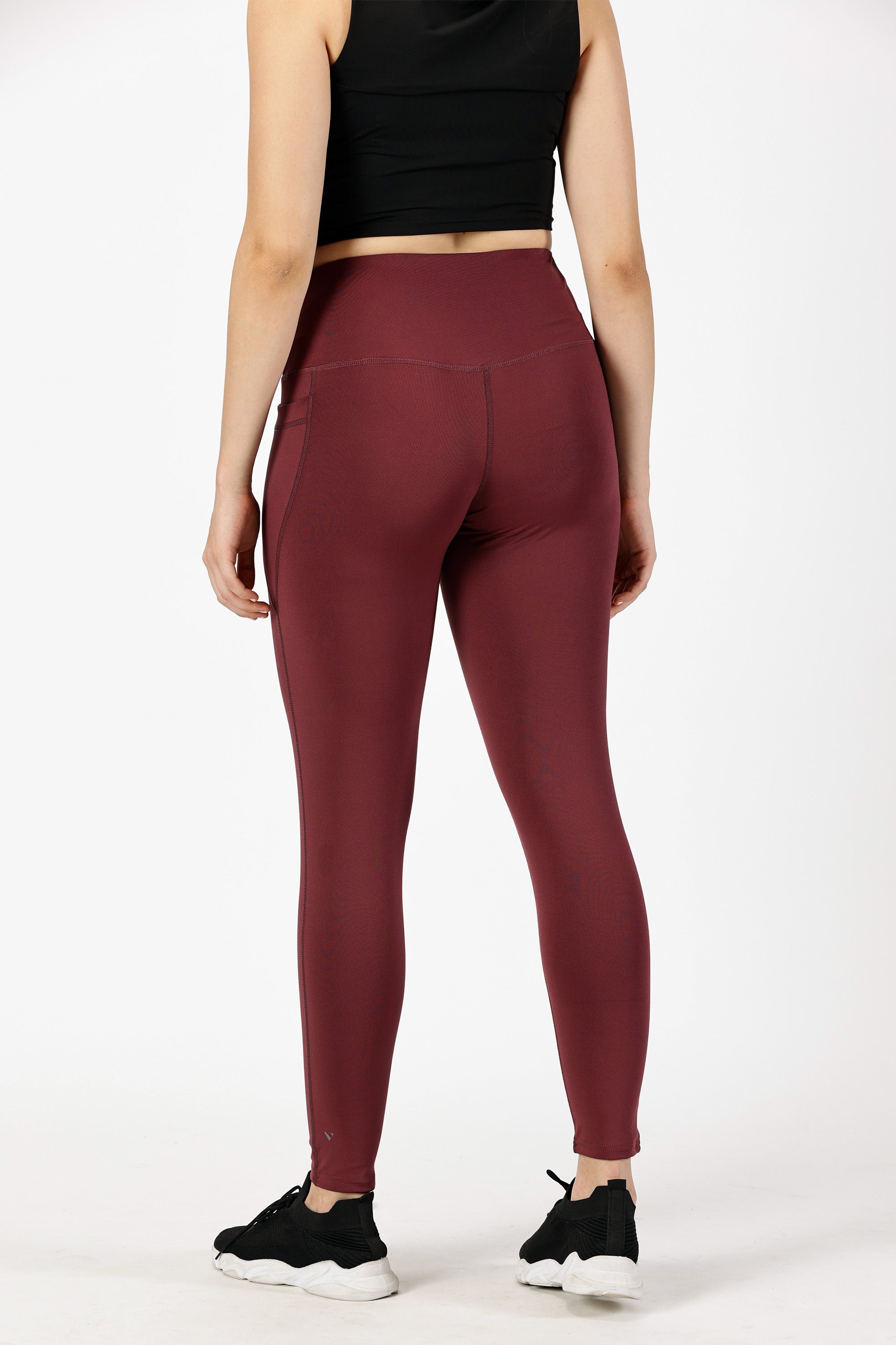 Burgundy Full Length Yoga Legging | Yoga Pant Image