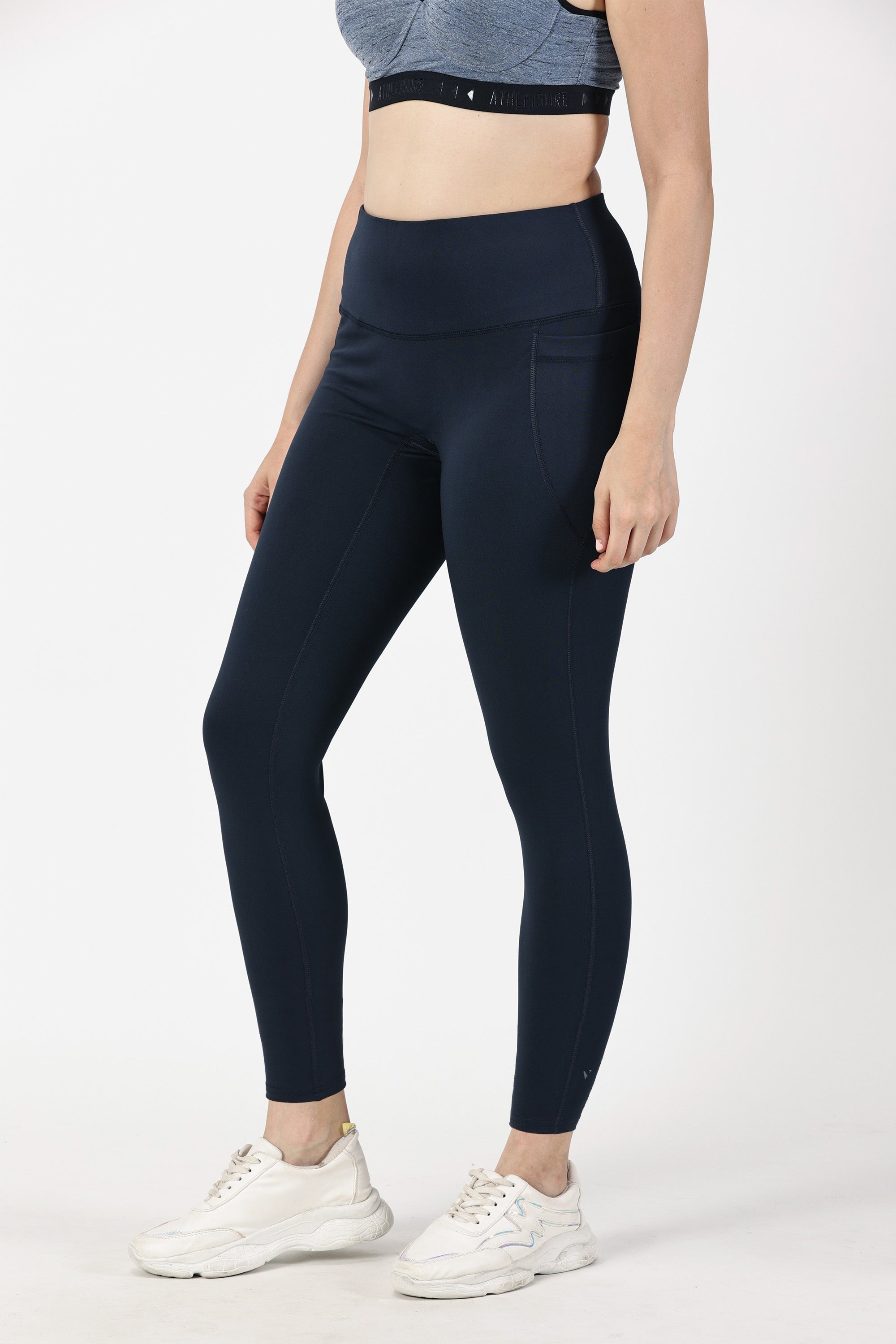 Navy Full Length Yoga Legging | Yoga Pant Image