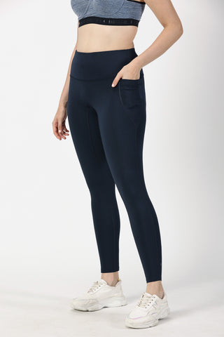 Navy Full Length Yoga Legging | Yoga Pant Image