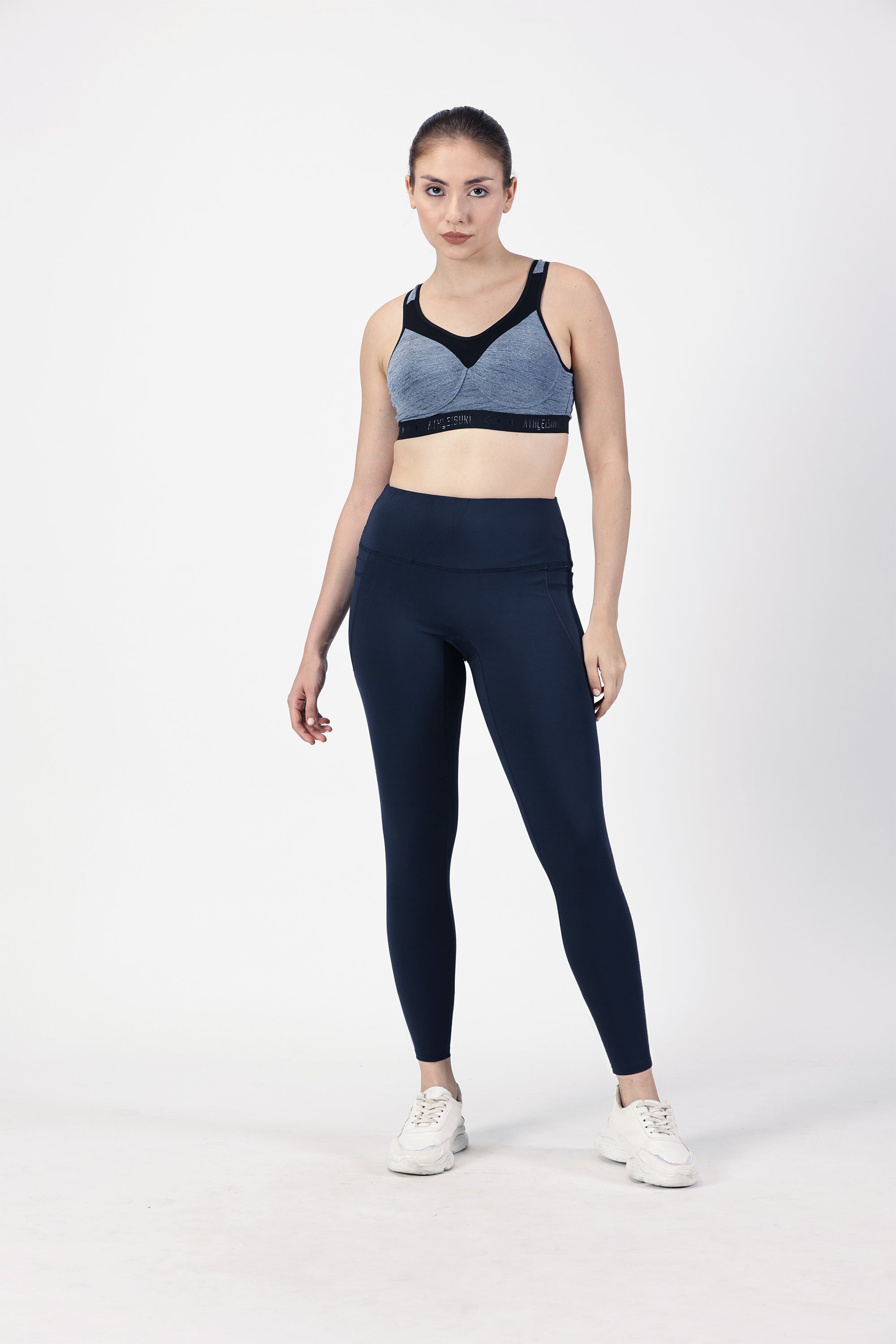 Navy Blue Full Length Fitness Legging