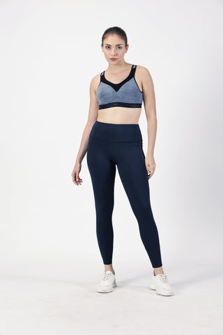 Navy Blue Full Length Fitness Legging